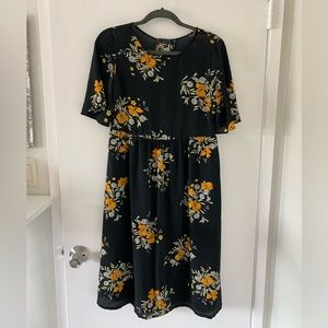 Zara Basic floral midi babydoll dress size L